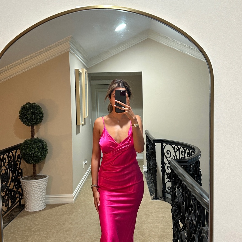 Zara Vibrant Pink Backless Dress